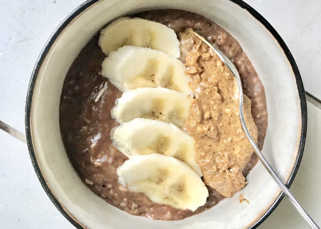 Voedingsdagboek - havermout met cacao en banaan