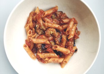 Pasta met aubergine